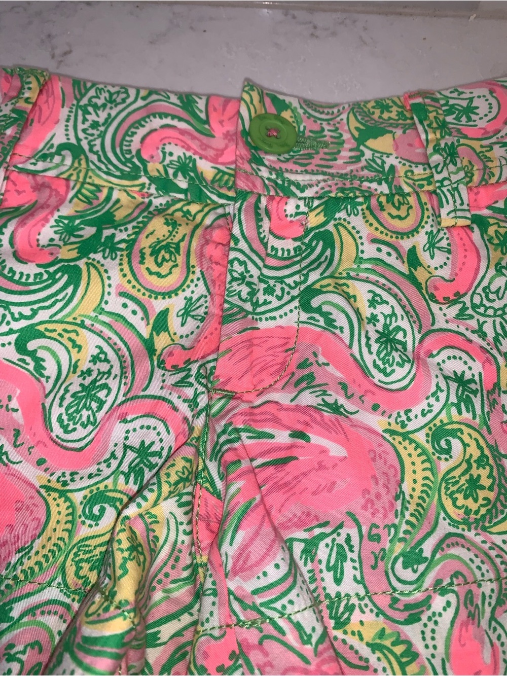 NEW Lilly Pulitzer Teal, Yellow & Pink Paisley Walsh Shorts Size 000 Set - Picture 9 of 16